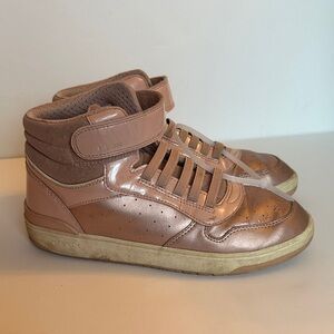 Geox Kids' big girls 4 37 Metallic Pink High-Top Sneakers tennis shoes women’s 6